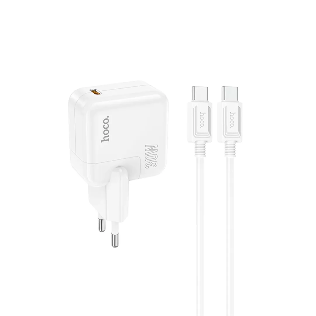 شارژر دیواری 30 وات هوکو مدل C112A PD به همراه کابل دو سر تایپ سی