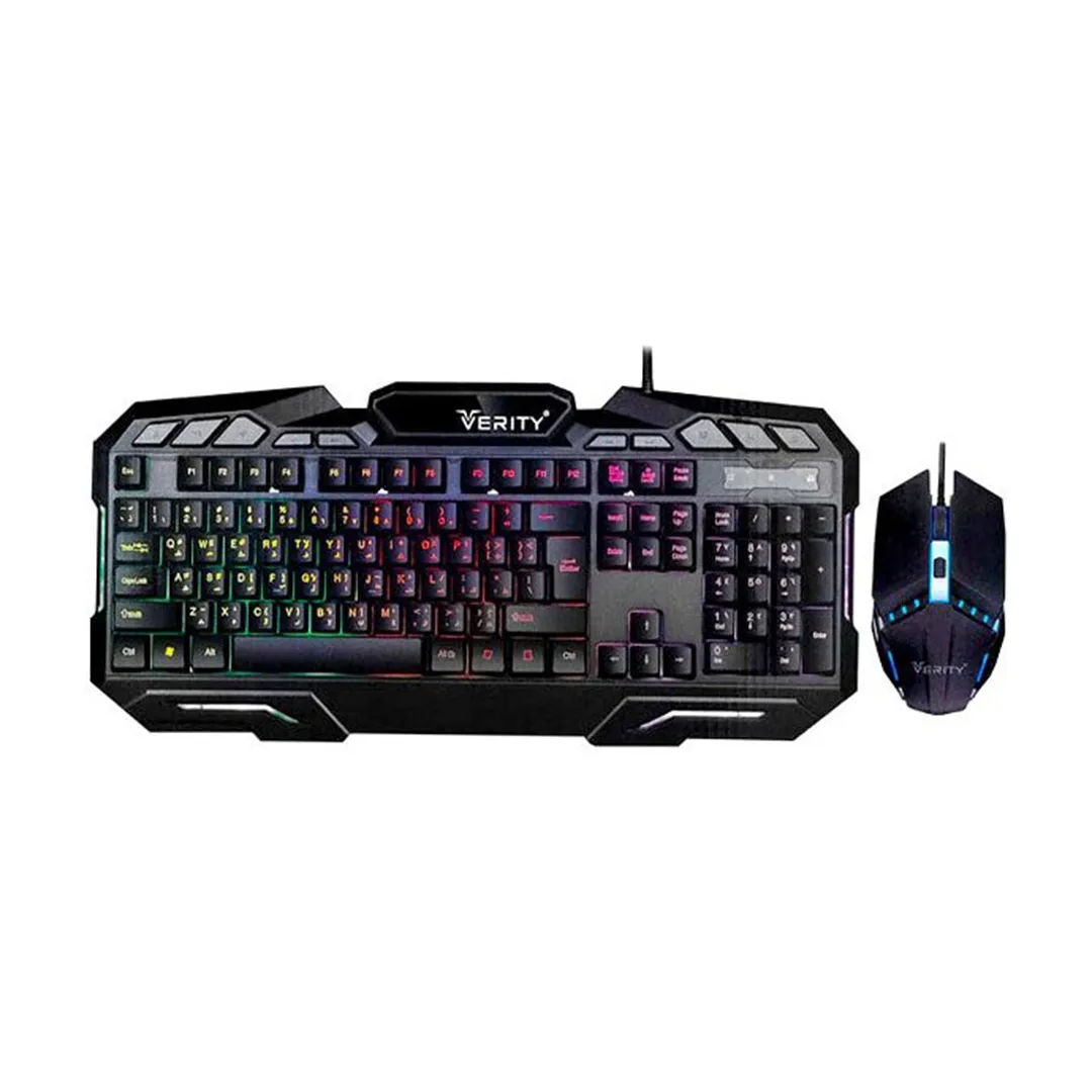 موس و کیبورد گیمینگ سیمی RGB وریتی مدل V-KB6126GCW