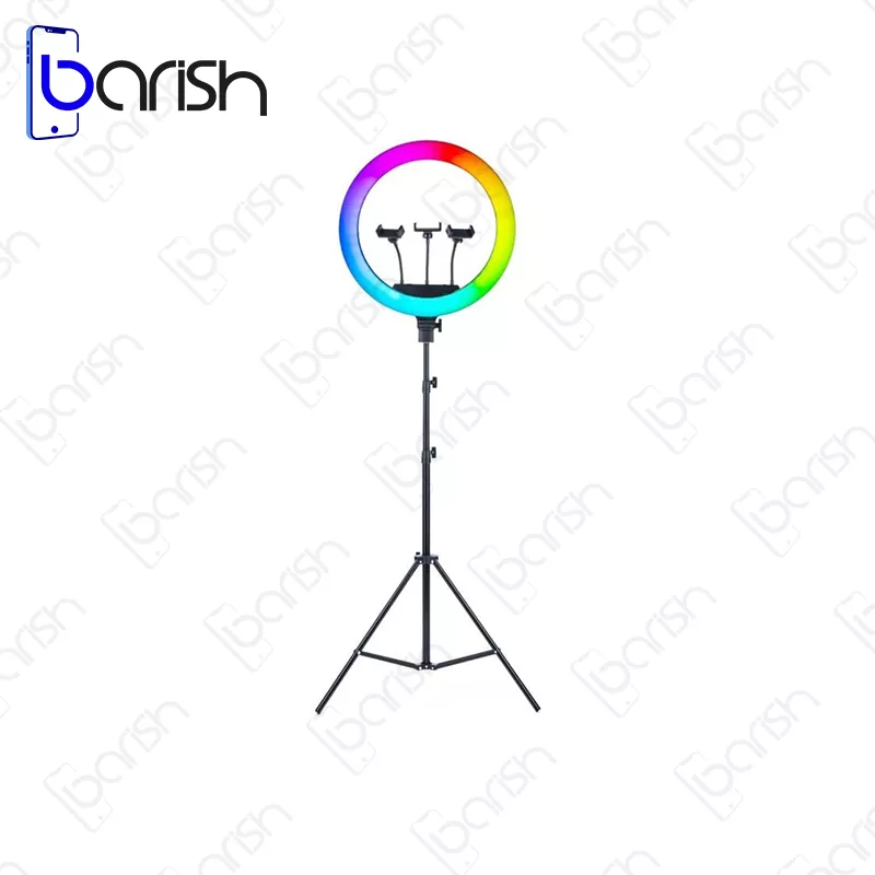 رینگ لایت 16 اینچی مدل RGB MJ38 به همراه سه پایه اورجینال