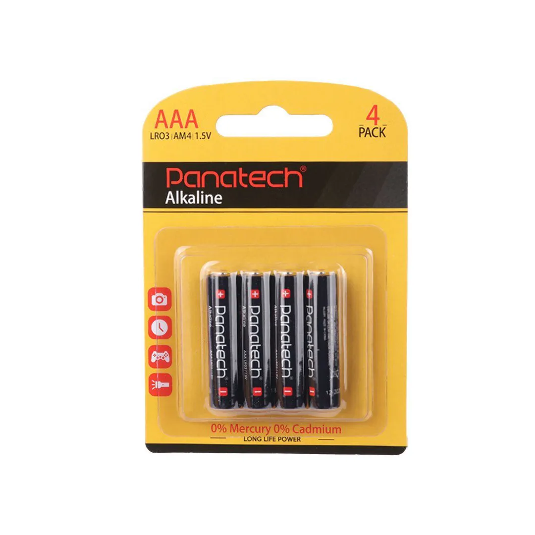 باتری نیم قلمی آلکالاین پاناتک LR03 - بسته 4 عددی