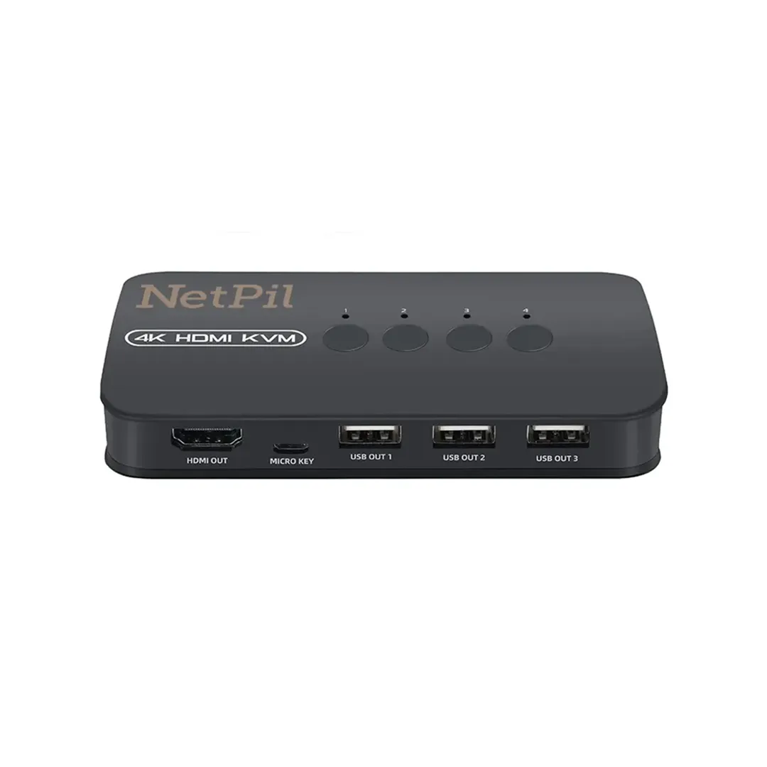 سوییچ KVM چهار پورت HDMI پی نت مدل HK401