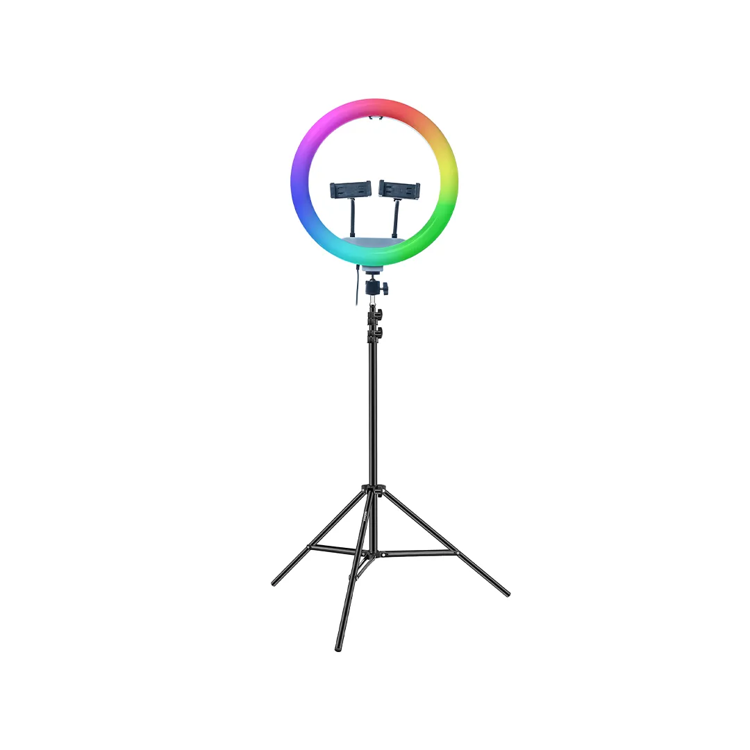 رینگ لایت 13 اینچی پی نت مدل LJJ33-RGB به همراه سه پایه